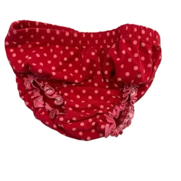 Matilda Jane Toddler Ruffle Red Polka Dot Bloomers/Diaper Cover Size 18/24m GUC - Picture 1 of 4
